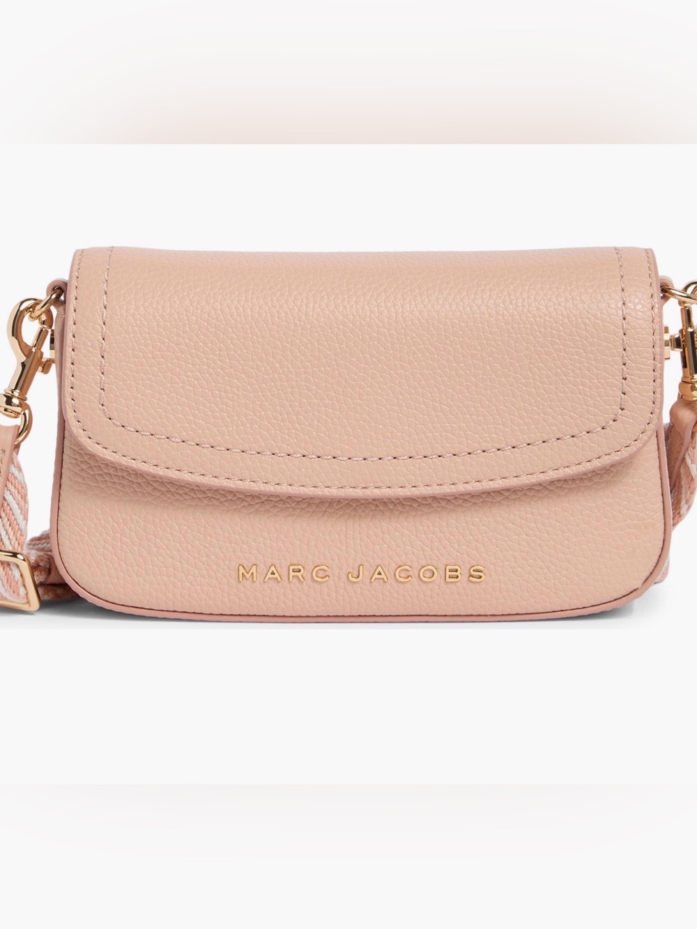 Marc Jacobs Mini Pebbled Leather Crossbody in Blush